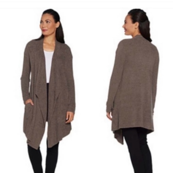 Barefoot Dreams Brown Cozy Chic Lite Sweater Wrap - Picture 3 of 7